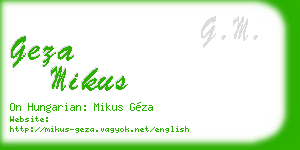 geza mikus business card