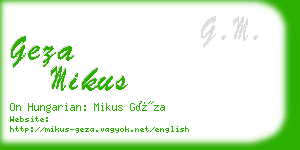 geza mikus business card